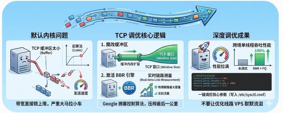 买完VPS搭建节点后，为什么一定要进行TCP调优才行？